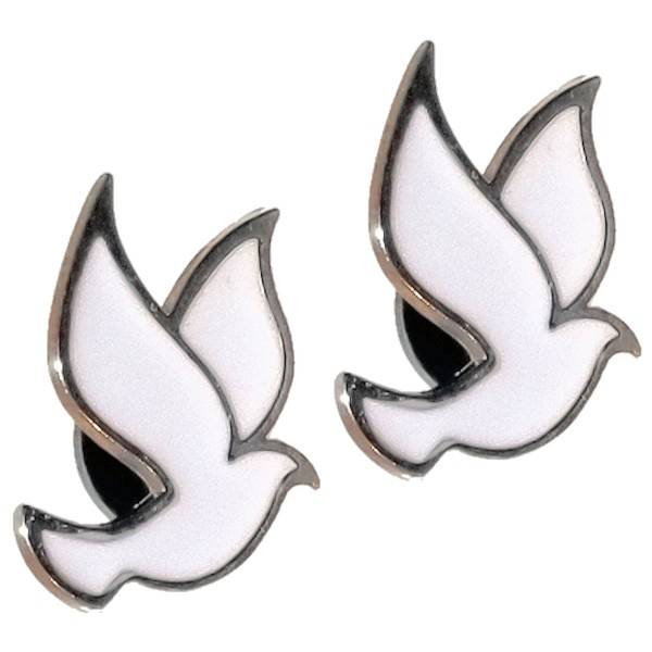 2-Piece White Dove Pin Set - Christian Faith & Universal Peace Jewelry 2-Piece White Dove Pin Set - Christian Faith & Universal Peace Jewelry