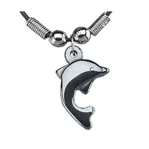 RTD-1045 : Hematite Dolphin Necklace at Zoo Animal Party . com