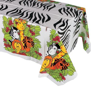 RTD-1297 : Zoo Animal Party Plastic Table Cover at Zoo Animal Party . com
