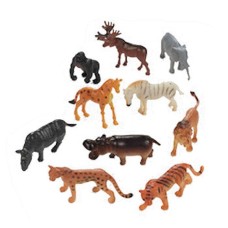 Assorted Plastic Zoo Animal Figures