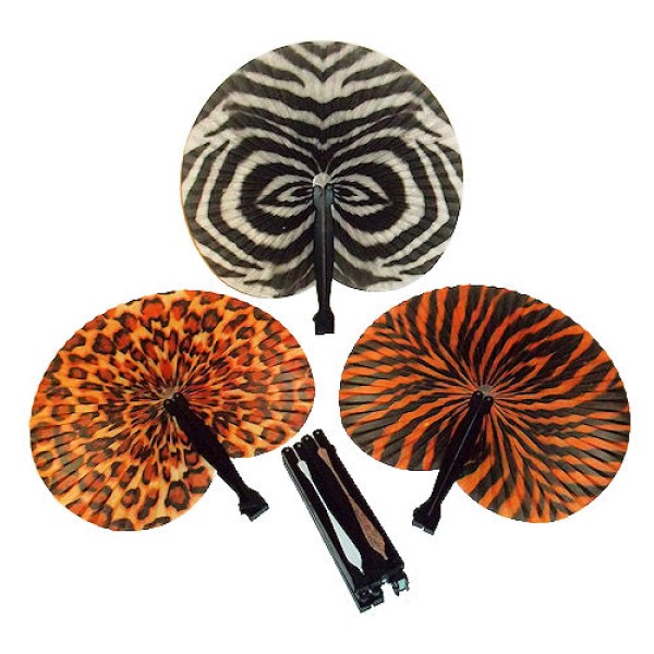 Jungle Safari Zoo Animal Print Folding Fan Jungle Safari Zoo Animal Print Folding Fan