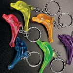 Dolphin Plastic Key Chain Transparent Cute Ocean Animal Keyring Party Favors
