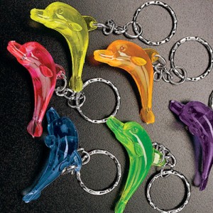 RTD-1787 : Plastic Dolphin Key Chain at Zoo Animal Party . com