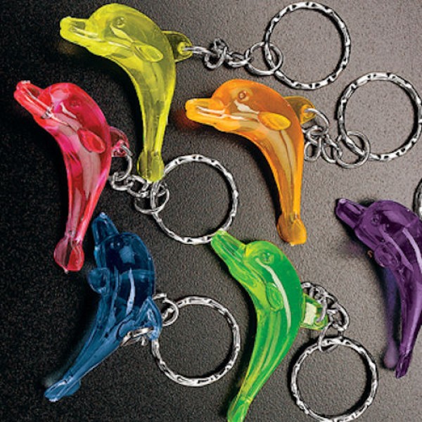 Dolphin Plastic Key Chain Transparent Cute Ocean Animal Keyring Party Favors