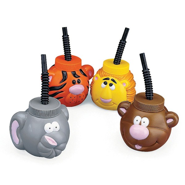 Plastic Jungle Safari Zoo Animal Cup