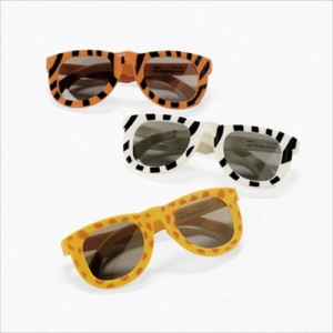 RTD-1836 : Plastic Animal Print Sunglasses for Children at Zoo Animal Party . com