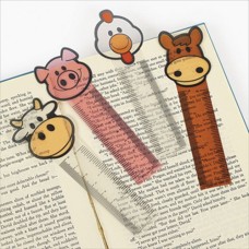 16-Pack Plastic Farm Animal Bookmarks