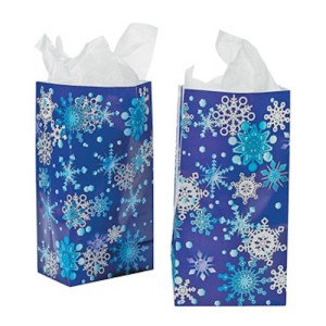 RTD-2054 : Winter Snowflake Paper Treat Bags at Zoo Animal Party . com