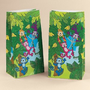 RTD-2056 : Tropical Forest Monkey Paper Treat Bags at Zoo Animal Party . com