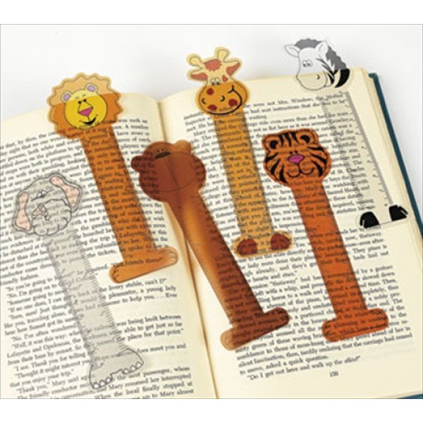 Happy Zoo Animal Vinyl Bookmark with Ruler