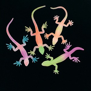 RTD-2166 : Plastic Glow-In-The-Dark Neon Lizards at Zoo Animal Party . com