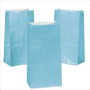 RTD-2317 : Light Blue Paper Treat Bags at Zoo Animal Party . com
