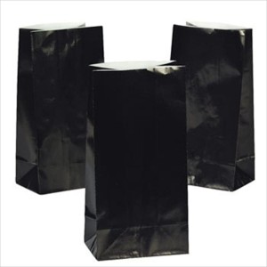 RTD-2320 : Black Paper Treat Bags at Zoo Animal Party . com