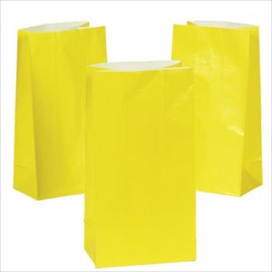 RTD-2322 : Yellow Paper Treat Bags at Zoo Animal Party . com