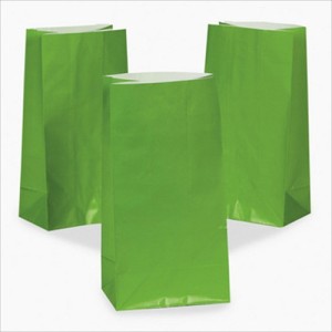 RTD-2323 : Green Paper Treat Bags at Zoo Animal Party . com