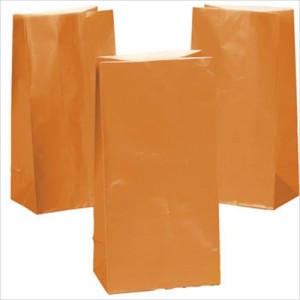RTD-2324 : Orange Paper Treat Bags at Zoo Animal Party . com