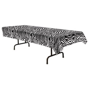 RTD-2541 : Safari Animal Party Zebra Print Stripes Large Table Cover or Backdrop at Zoo Animal Party . com