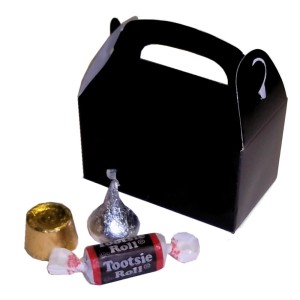 RTD-2623 : Mini Black Treat Box for Party Favors at Zoo Animal Party . com