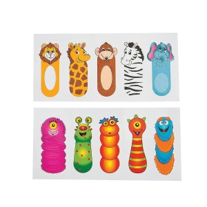 RTD-2836 : Set of 10 Assorted Creature Finger Tattoos at Zoo Animal Party . com
