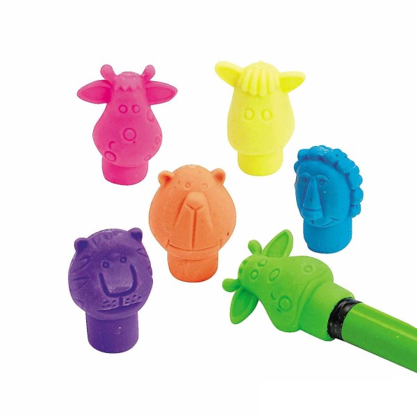 36-Pack Jungle Safari Zoo Animal Pencil Topper Erasers