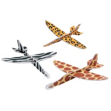 Jungle Safari Zoo Animal Print Airplane Gliders