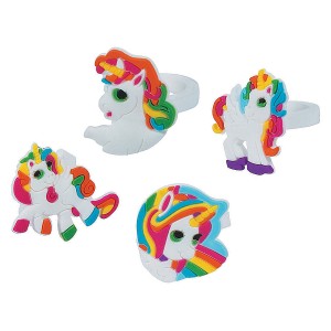 RTD-3947 : Rainbow Unicorn Rubber Rings at Zoo Animal Party . com