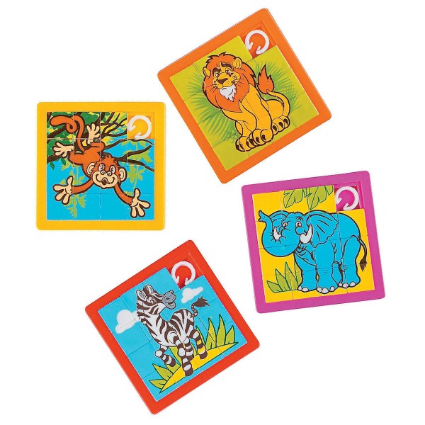 Jungle Safari Zoo Animal Slide Puzzle Party Favor Jungle Safari Zoo Animal Slide Puzzle Party Favor