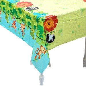 RTD-3969 : Cute Zoo Animals Theme Plastic Table Cover at Zoo Animal Party . com