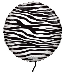 RTD-4154 : Zebra Black and White Striped 18 inch Mylar Helium Balloon at Zoo Animal Party . com