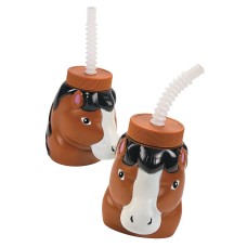 Horse Cup with Lid and Straw
